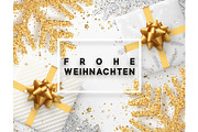 German lettering Frohe Weihnachten.