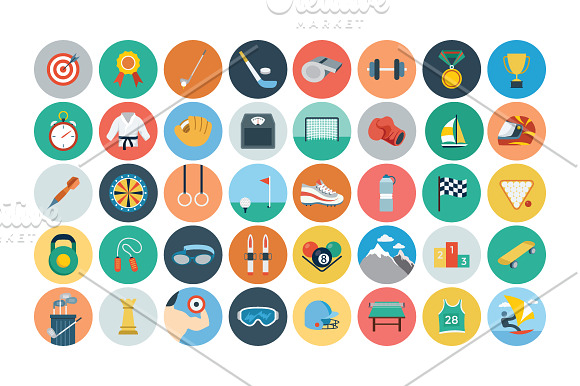 100+ Sports Flat Icons in Sports Icons - product preview 1