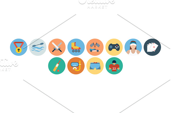 100+ Sports Flat Icons in Sports Icons - product preview 3