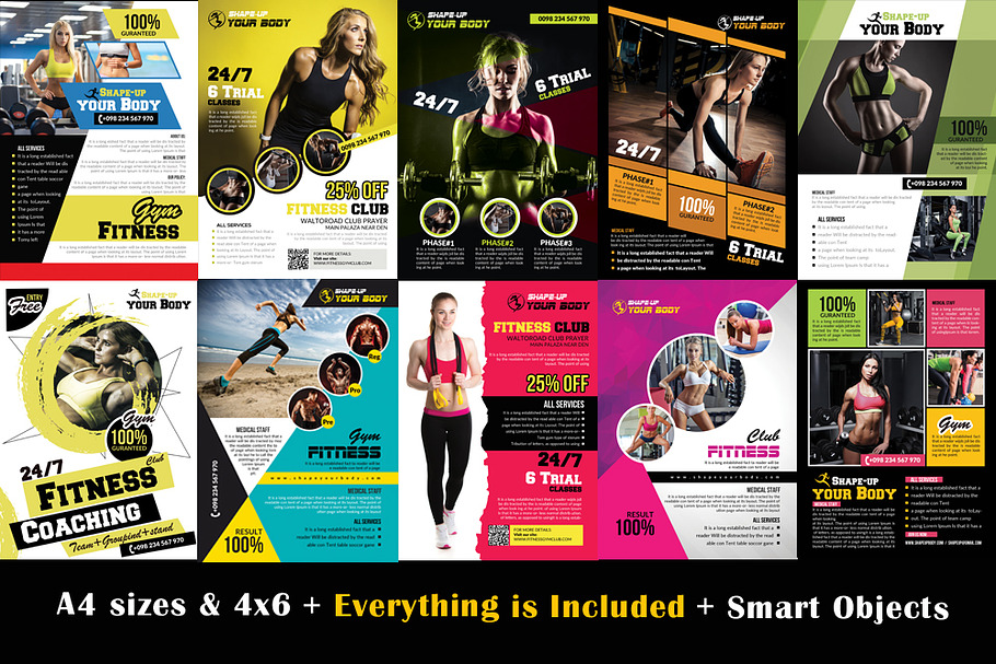 10 Fitness Flyer Bundle Vol.01 in Flyer Templates - product preview 8