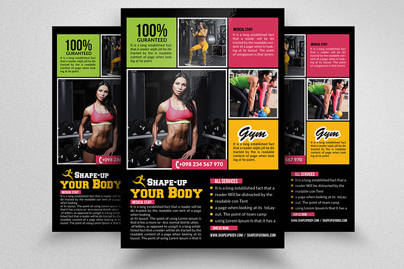 10 Fitness Flyer Bundle Vol.01 in Flyer Templates - product preview 3