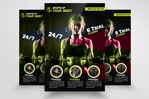 10 Fitness Flyer Bundle Vol.01 in Flyer Templates - product preview 8