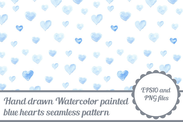 Watercolor seamless pattern - hearts