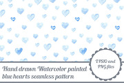 Watercolor seamless pattern - hearts