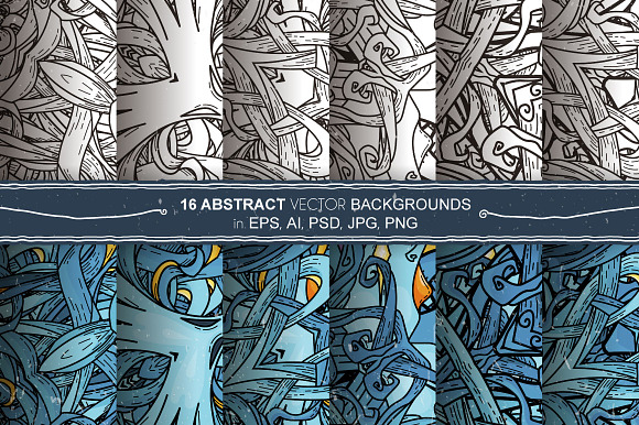 16 Abstract Blue Backgrounds in Patterns - product preview 3