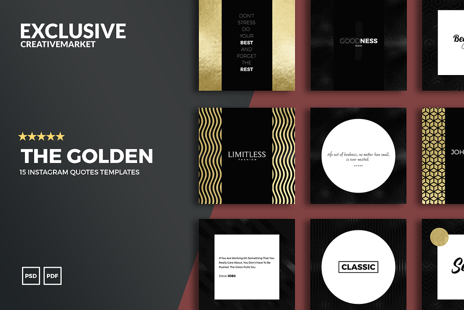 The GOLDEN Social Media Templates in Instagram Templates - product preview 8