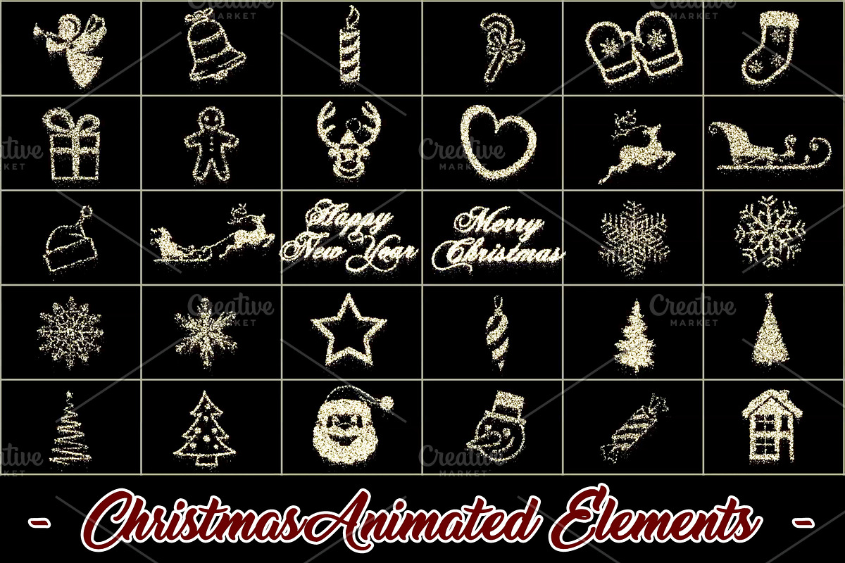 30 Christmas Elements, Animated Loop in Textures - product preview 8