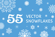 55 Vector Snowflakes Set