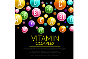 Vitamin pill 3d poster for health care design
