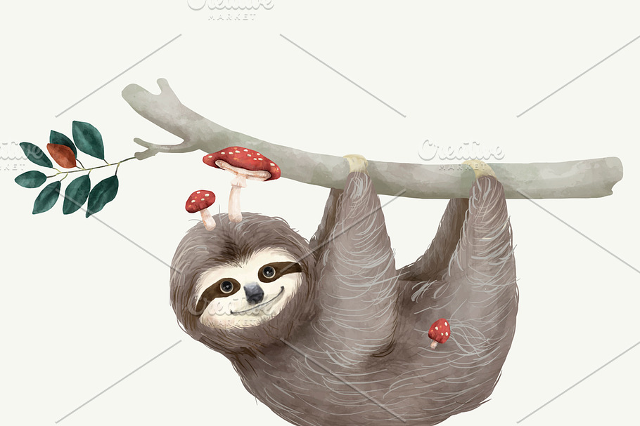 Illustration of a sloth in Illustrations - product preview 8