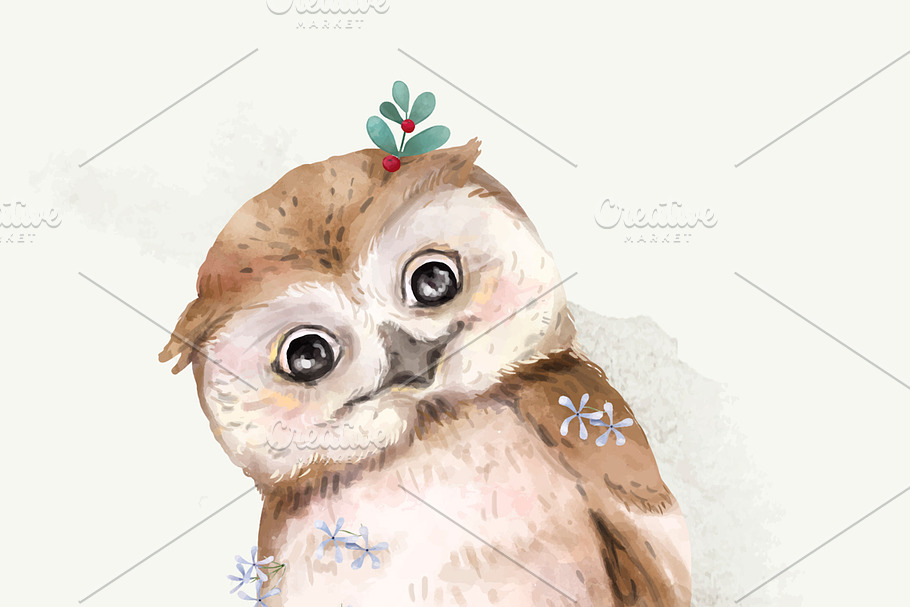 Illustration of a baby owl in Illustrations - product preview 8