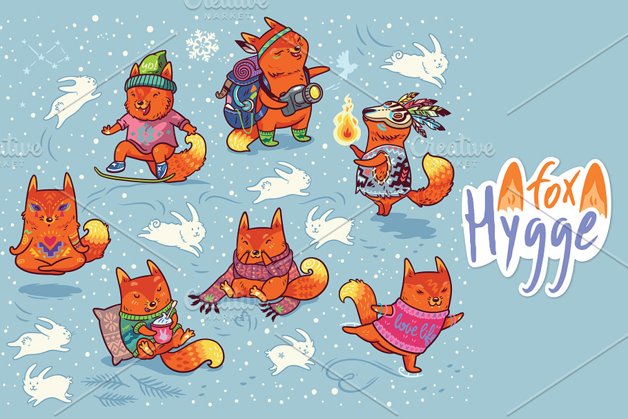 Hygge fox in Illustrations - product preview 8
