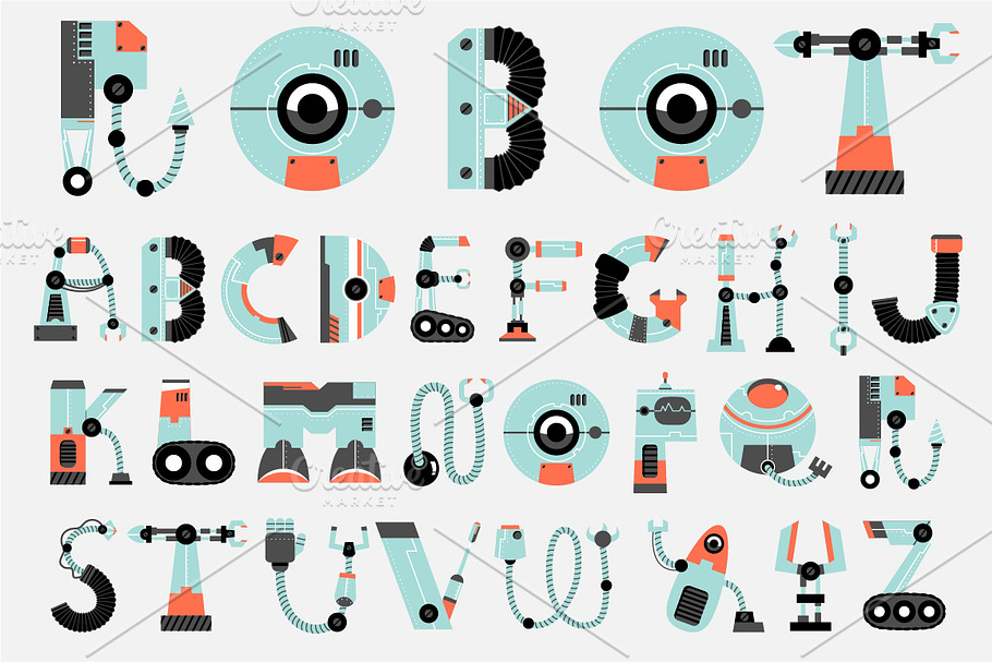 ROBOT font collection in Illustrations - product preview 8