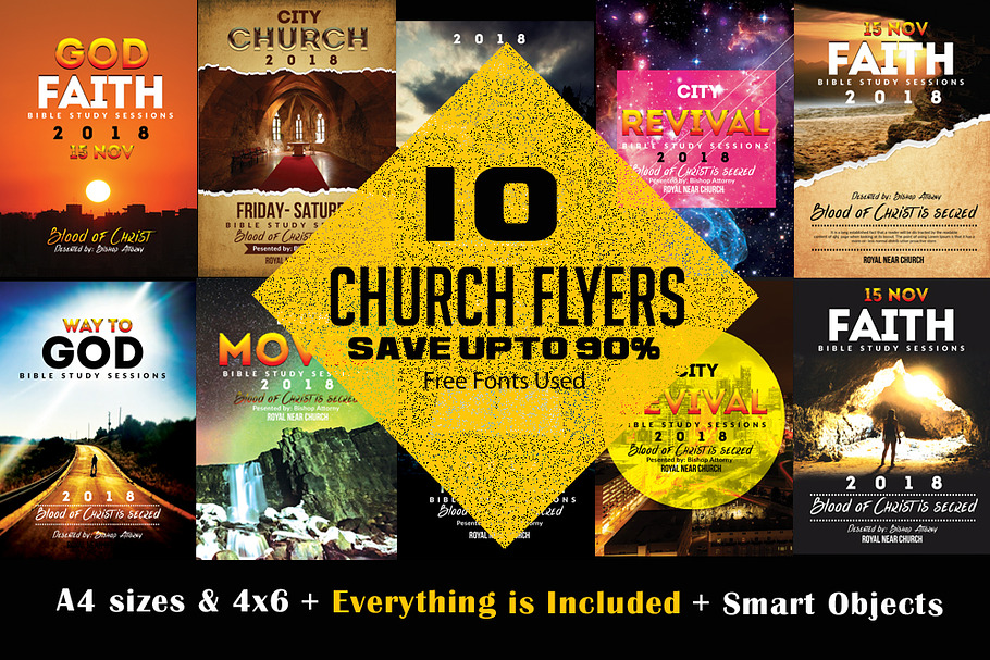 10 Church Flyer Bundle Vol: 01
