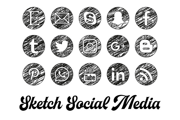 Sketch Social Media Icons