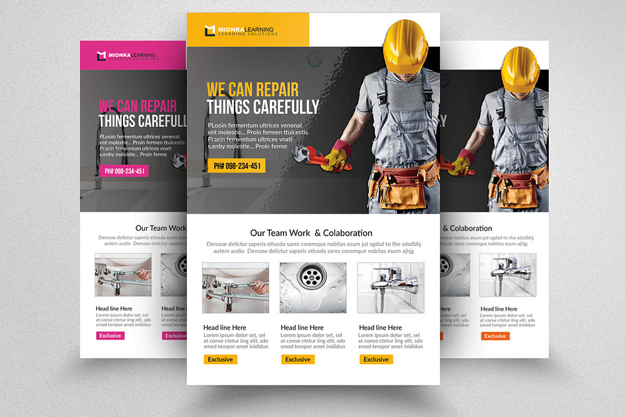 Handyman & Plumber Services Flyer in Flyer Templates - product preview 8