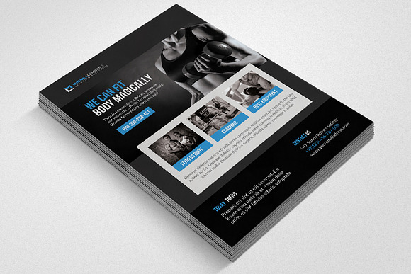 Body Fitness Club Flyer Template in Flyer Templates - product preview 1