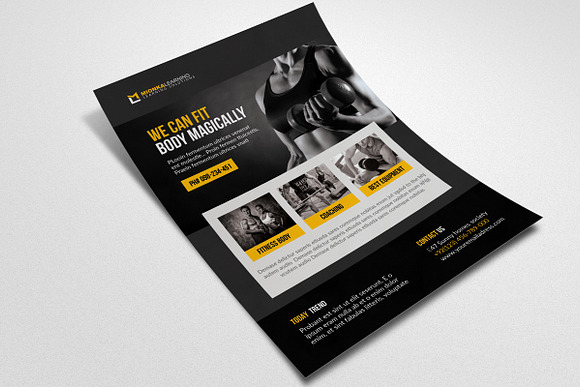 Body Fitness Club Flyer Template in Flyer Templates - product preview 2
