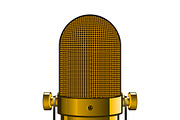 Realistic golden microphone