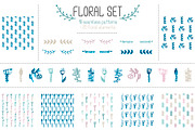 Set of 18 floral seamless patterns