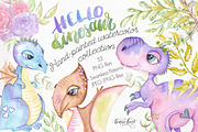 Hello Dinosaur Design Watercolor Kit