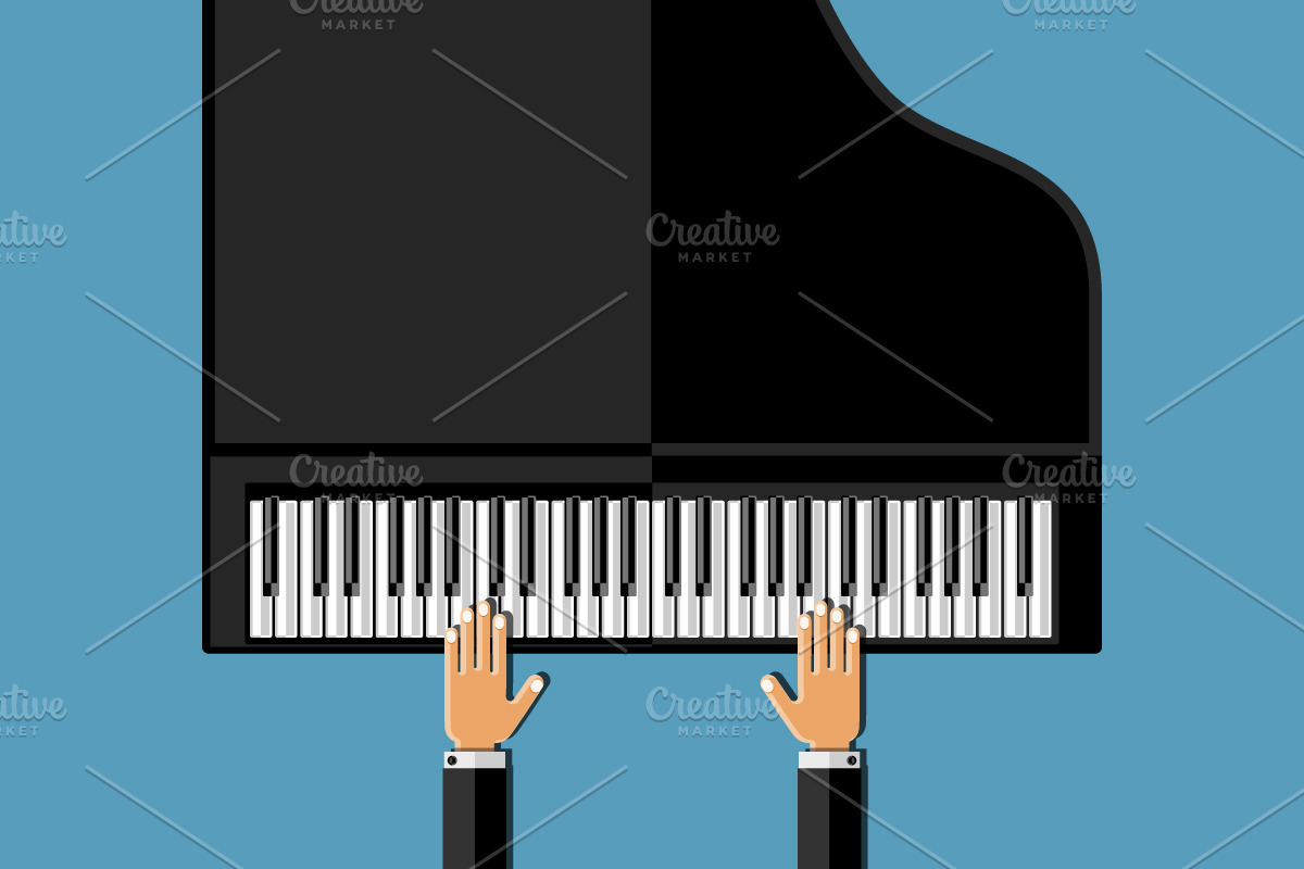 Hands playing the grand piano in Illustrations - product preview 8