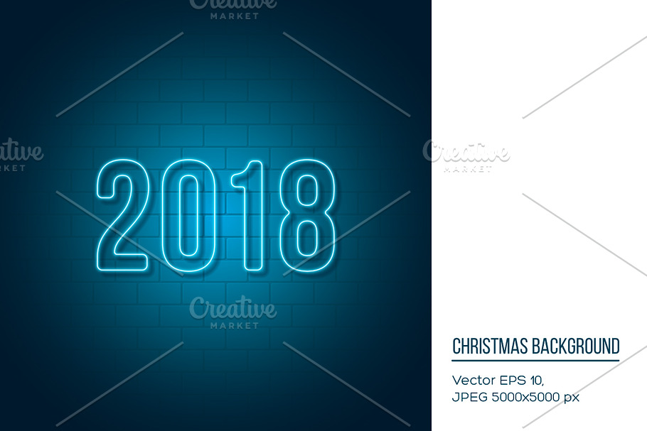 New year 2018 neon sign. in Illustrations - product preview 8