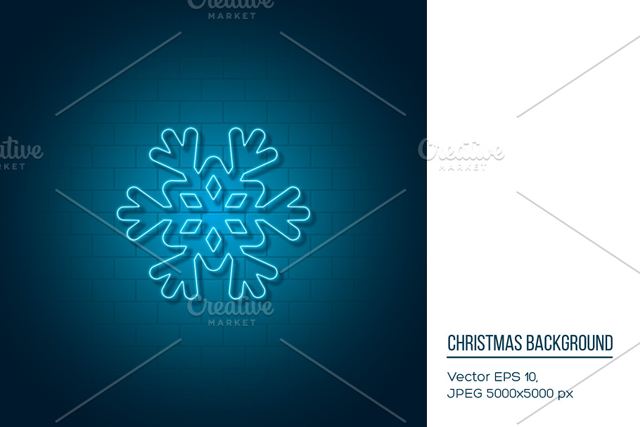 New year snowflake neon sign. in Illustrations - product preview 8