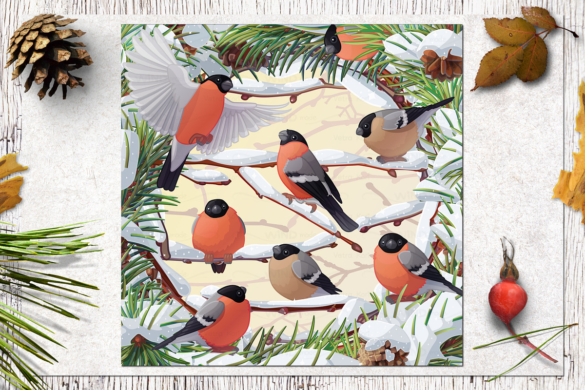 vector Christmas card in Postcard Templates - product preview 8