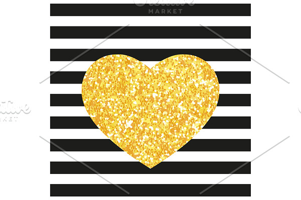 Cute glitter texture heart card for your decoration