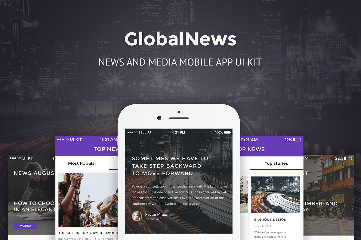 GlobalNews - News & Media PSD APP in UI Kits and Libraries - product preview 8