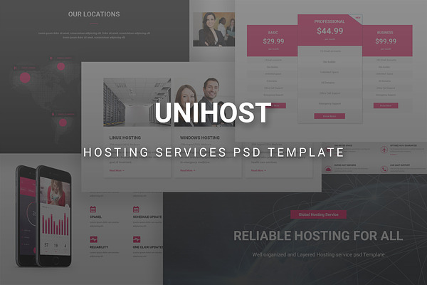 UniHost - Hosting Services PSD Theme