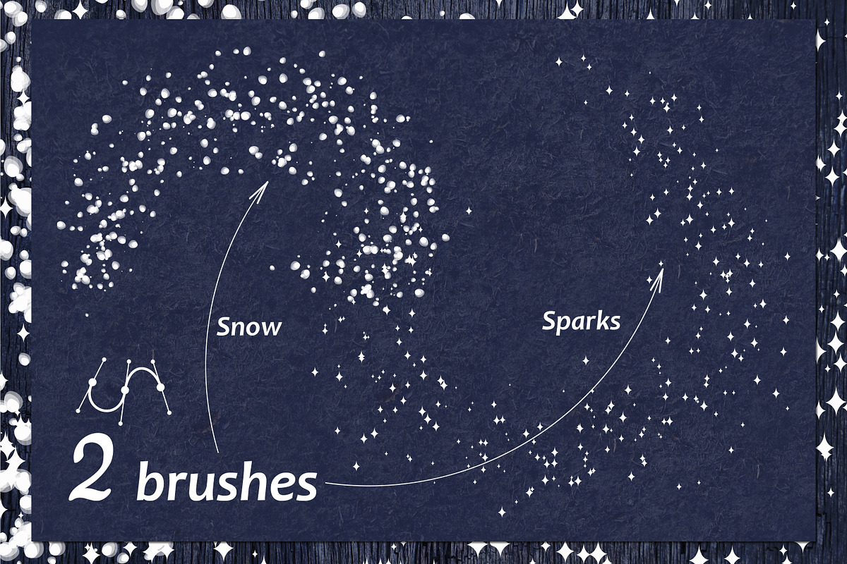 vector Snow, sparkling brush (AI) in Photoshop Brushes - product preview 8