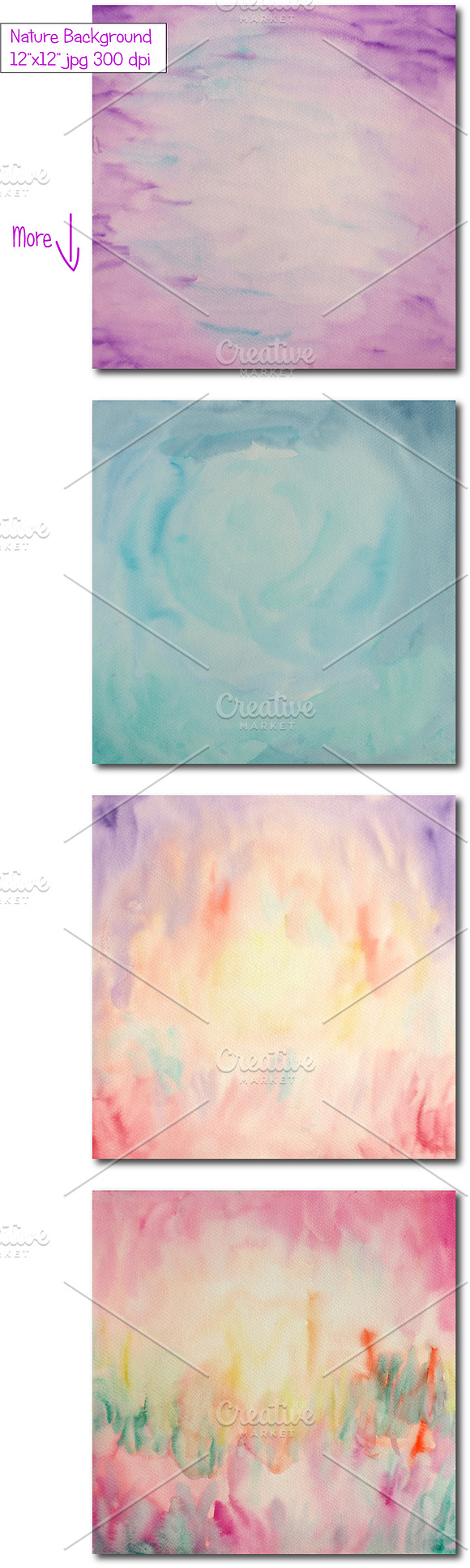 Watercolor Nature Background in Illustrations - product preview 1