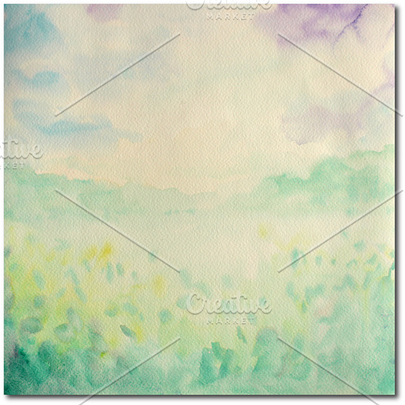 Watercolor Nature Background in Illustrations - product preview 2