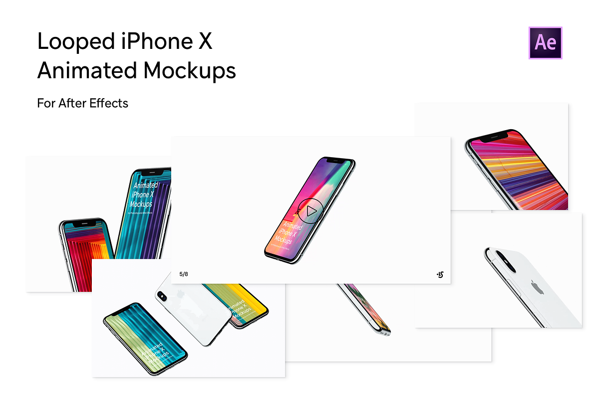 Animated iPhone X Mockup for AE in Mobile & Web Mockups - product preview 8