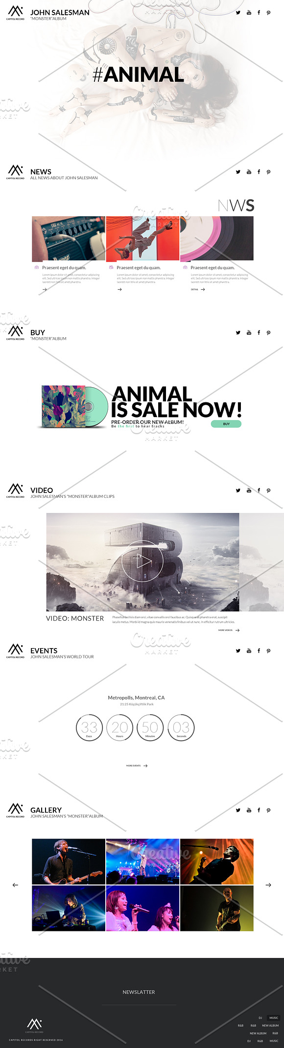 Artist Template Site - PSD in Website Templates - product preview 7