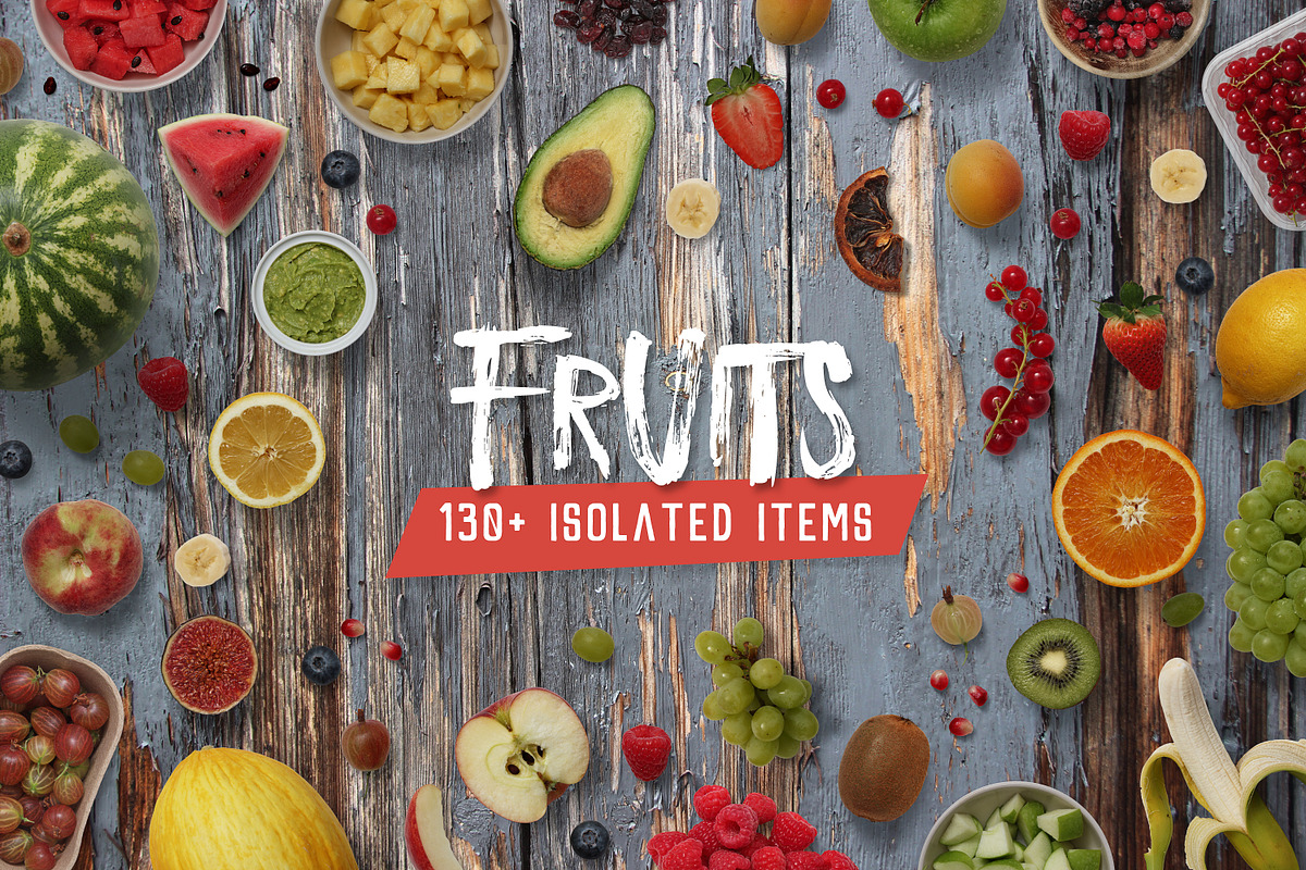 Fruits - Isolated Food Items in Scene Creator Mockups - product preview 8