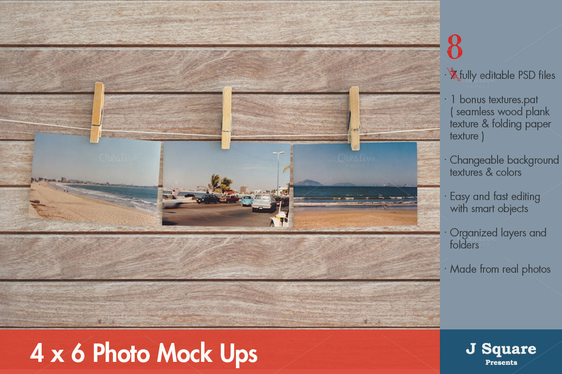 Download 4x6 Card Mock Ups on Clothesline | Creative Print Mockups ~ Creative Market