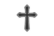 Symbol of a church cross. Christianity religion symbol