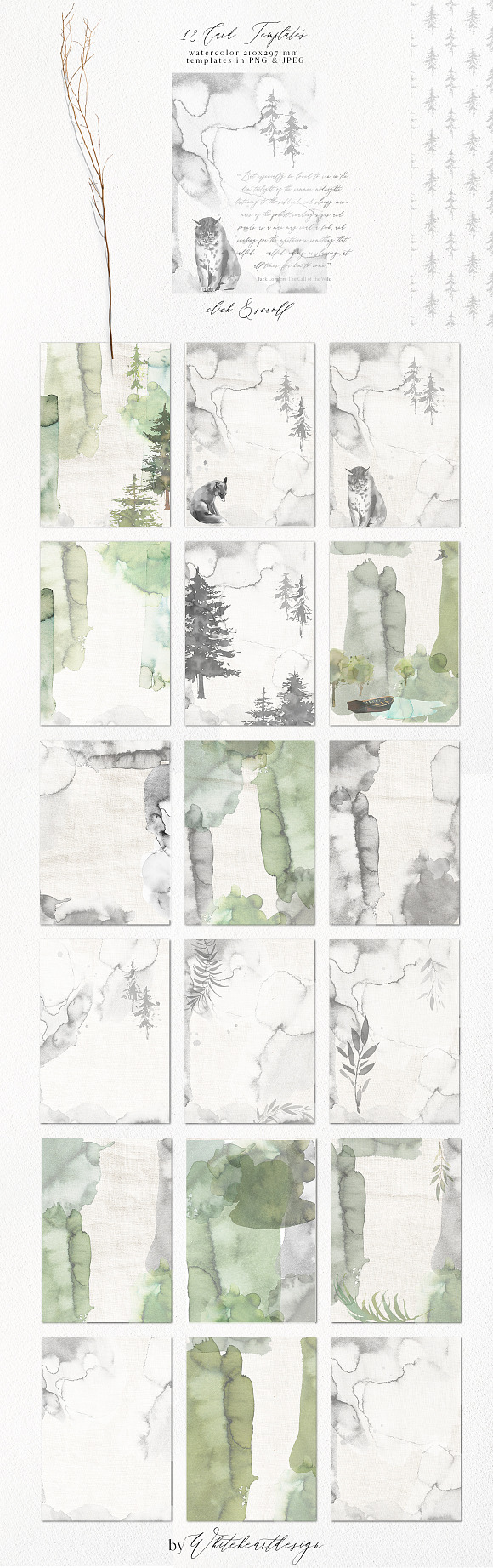Forest - Green Watercolor Bundle in Illustrations - product preview 2