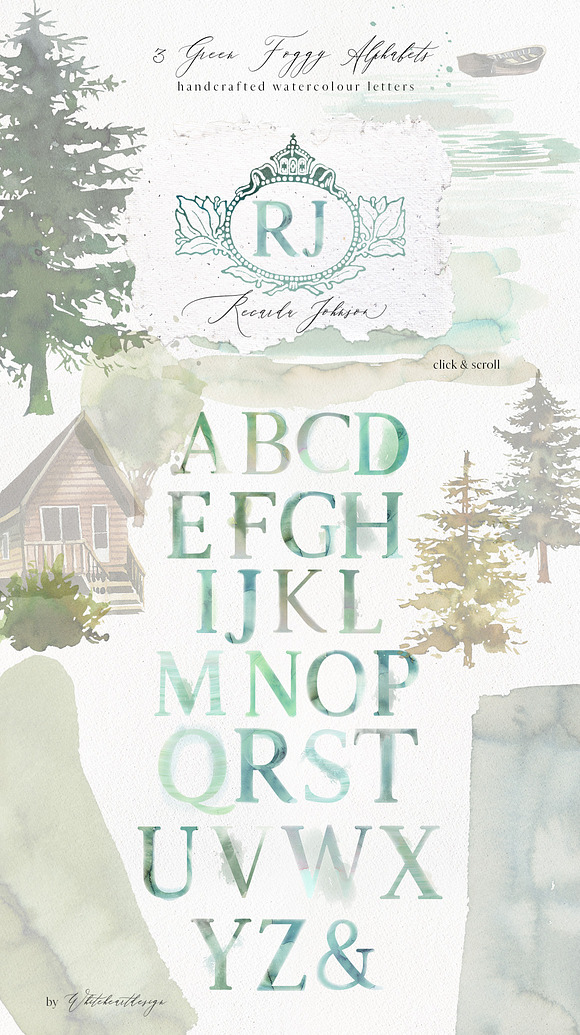 Forest - Green Watercolor Bundle in Illustrations - product preview 4