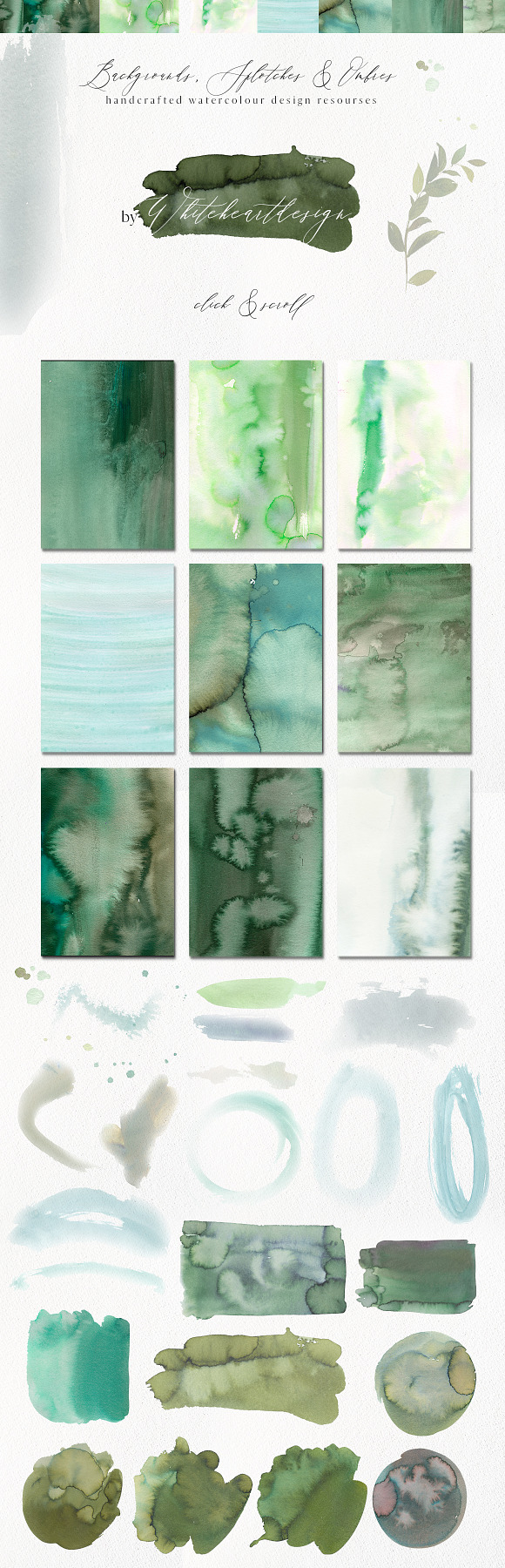 Forest - Green Watercolor Bundle in Illustrations - product preview 10