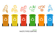 Waste Sorting Types Concept. Vector