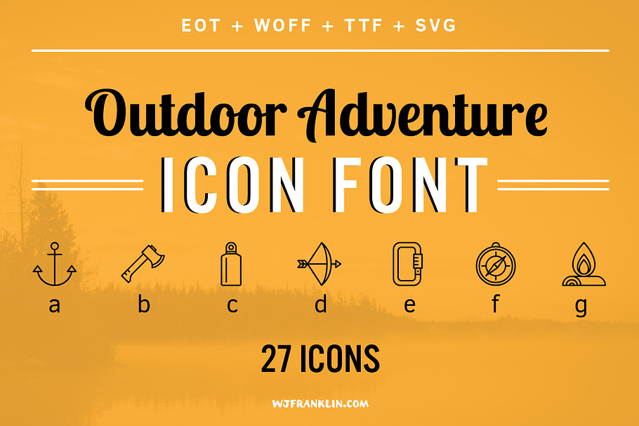 Outdoor Adventure Icon Font in Icon Fonts - product preview 8