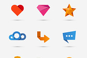 Modern flat paper icons