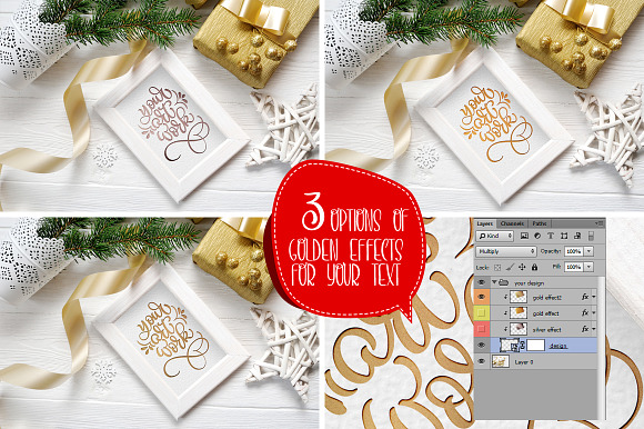 Christmas wooden frame with smart in Print Mockups - product preview 1