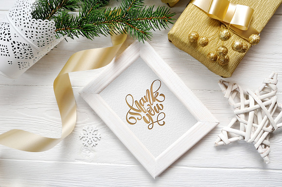 Christmas wooden frame with smart in Print Mockups - product preview 3