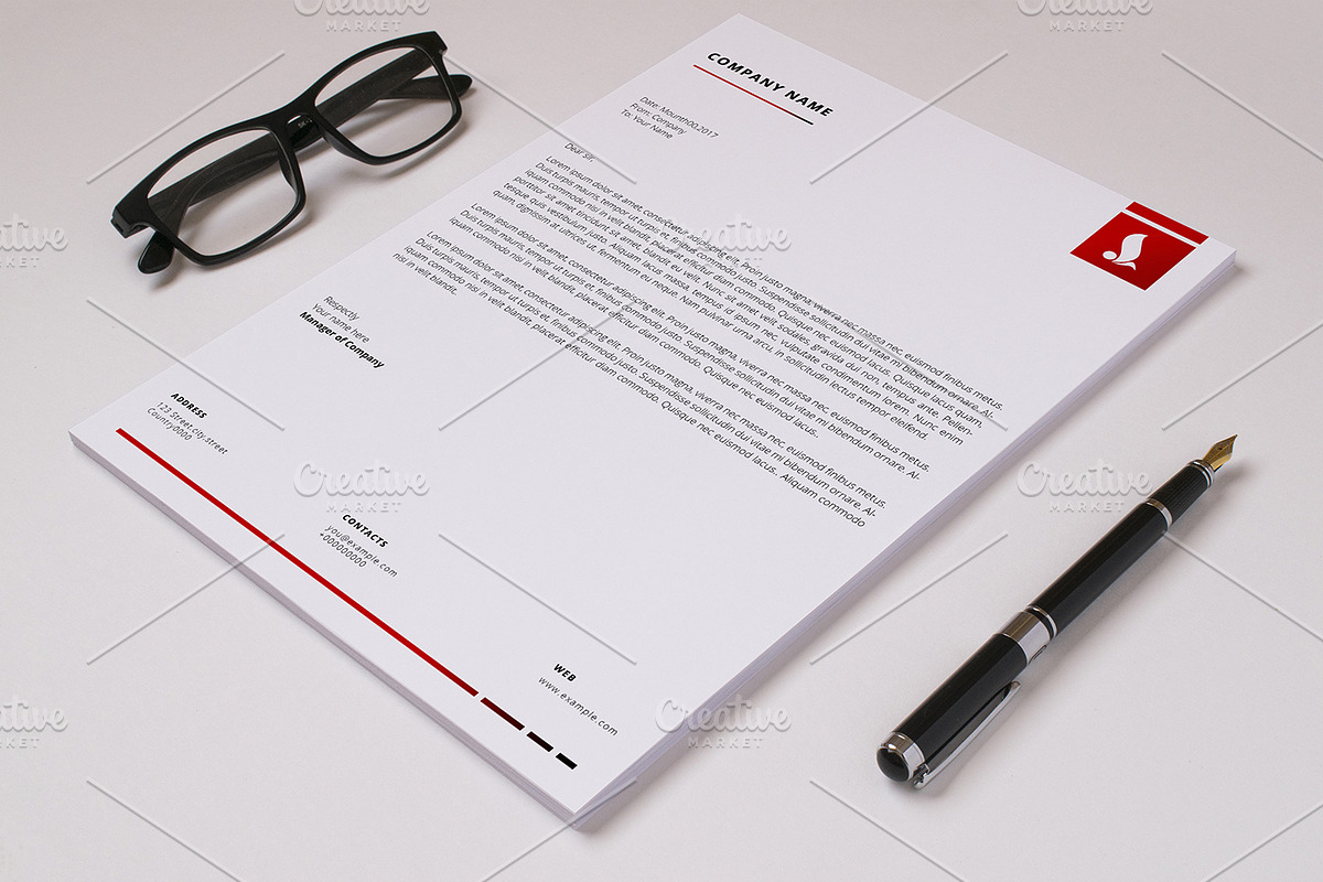 Letterhead Template V22 in Stationery Templates - product preview 8