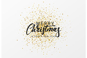 Merry Christmas calligraphy text.